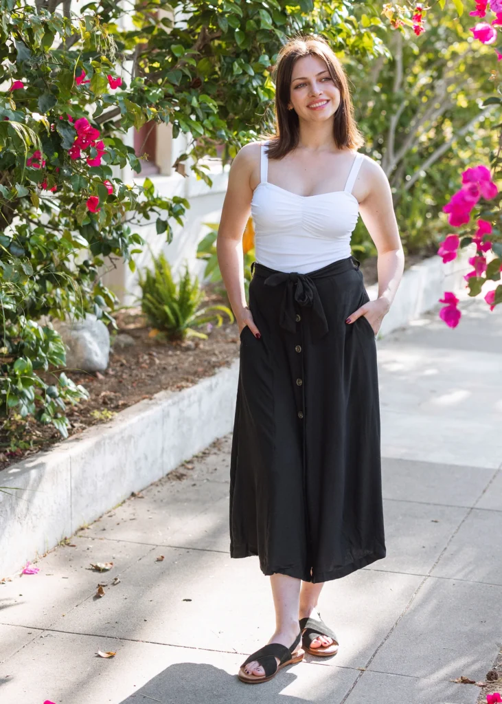 black jean skirt