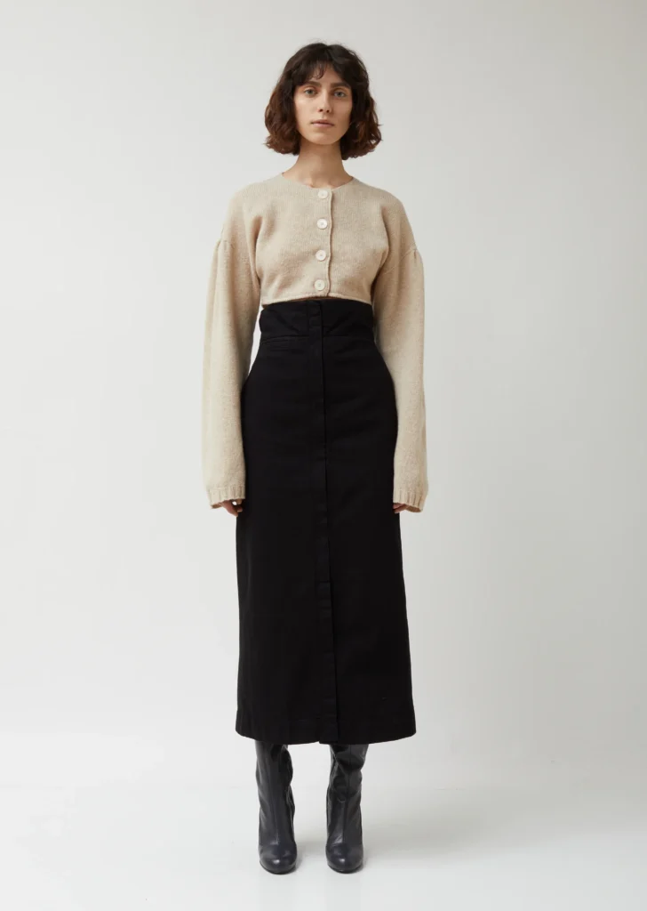 black jean skirt