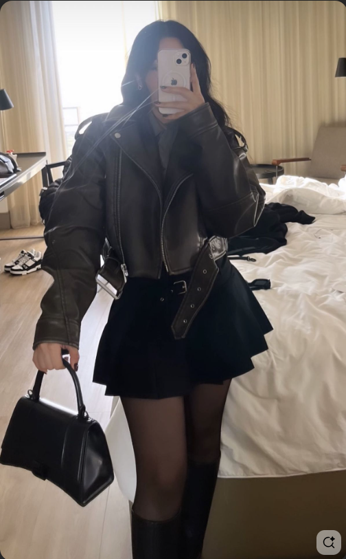 black jean skirt