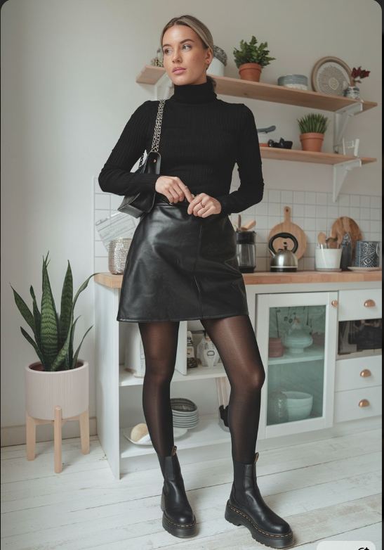 black jean skirt