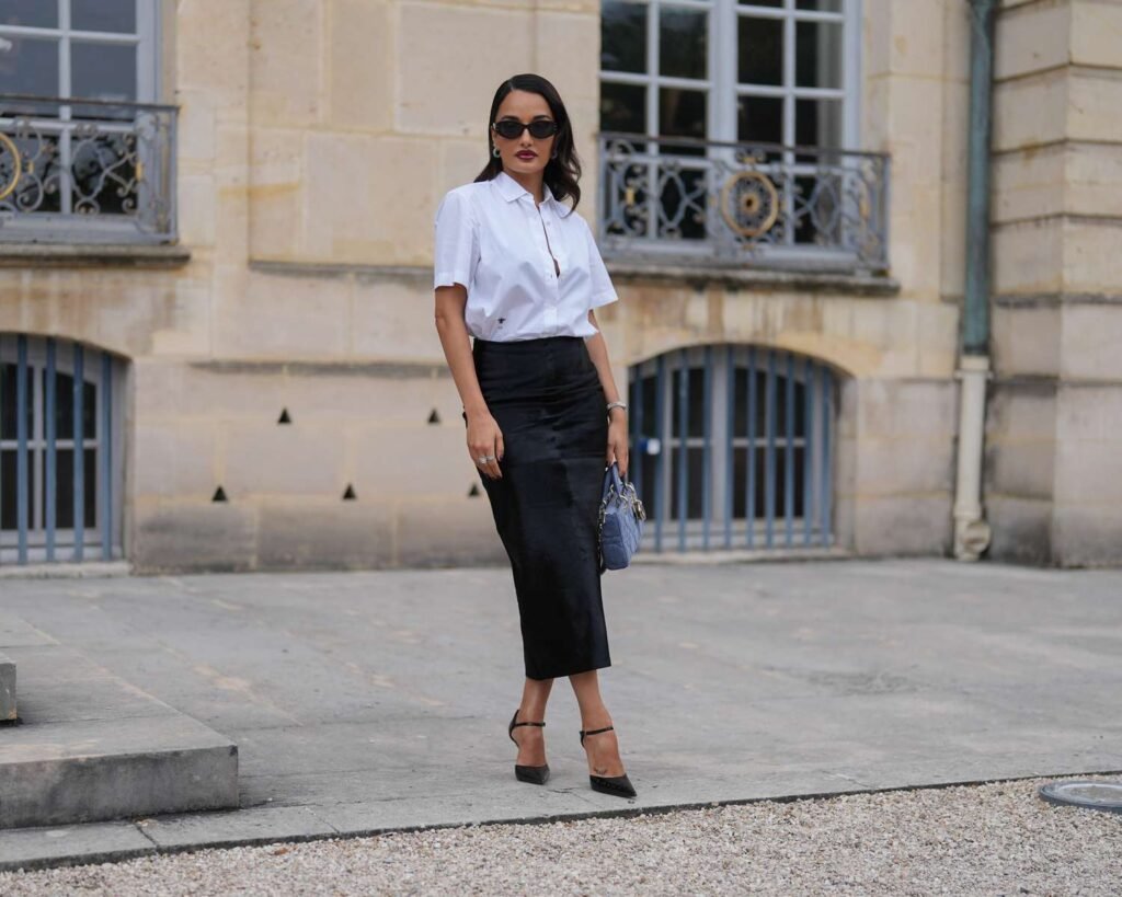 black jean skirt